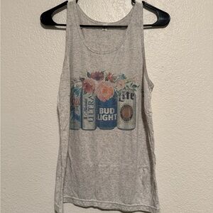 Floral Beer Graphic Tank Top